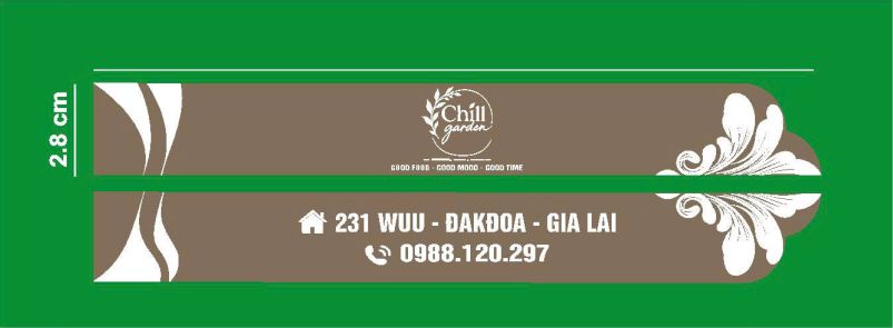 Mẫu bao đũa lòi đũa màu nâu quán Chill Garden Gia Lai