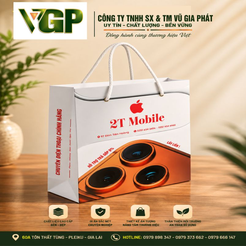 Công ty in túi giấy store điện thoại tại Gia Lai